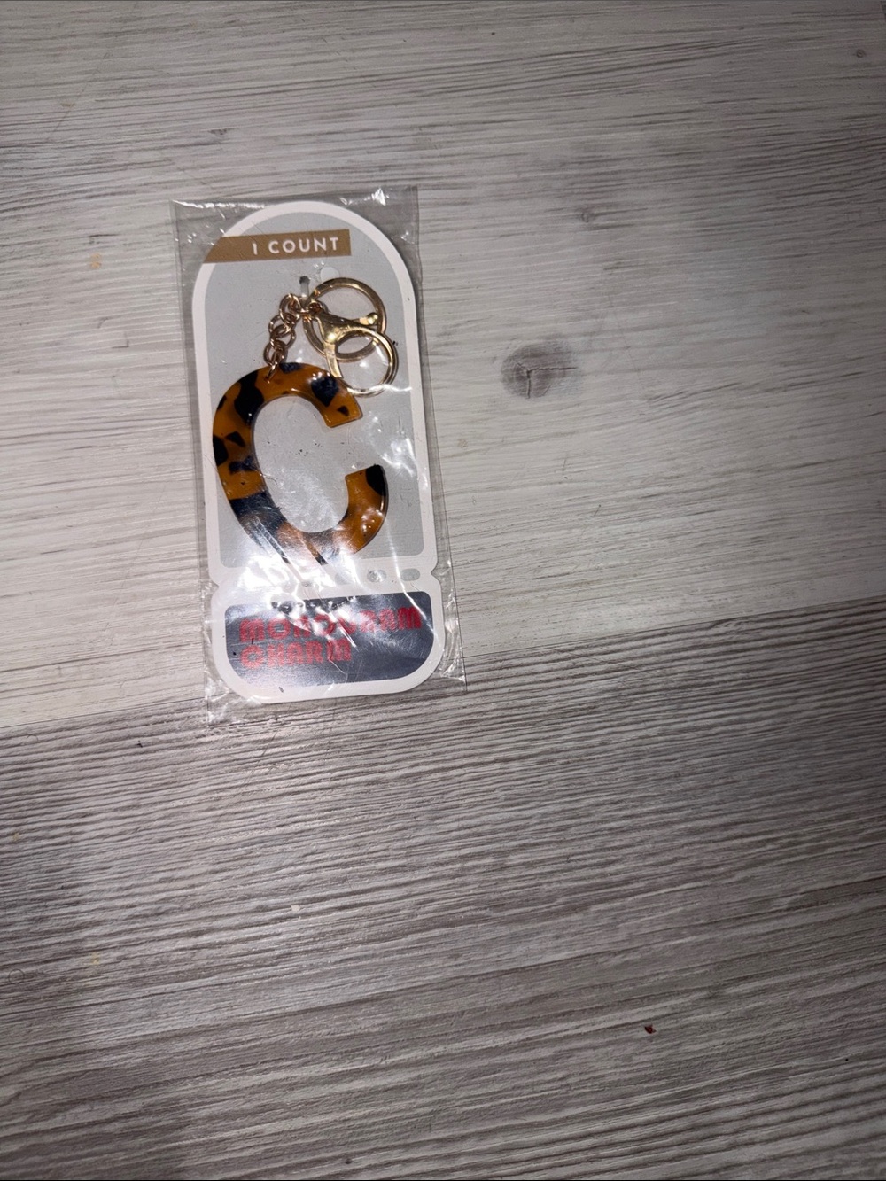 Tortoiseshell Letter C Keychain - Women Accessories